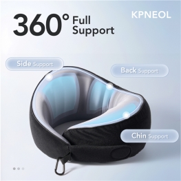 Travel Pillow, 100% Pure Memory Foam Travel Neck Pillow Airplane Neck Support Ergonomic Design for Traveling Suitable for Airplanes,Offices and Cars